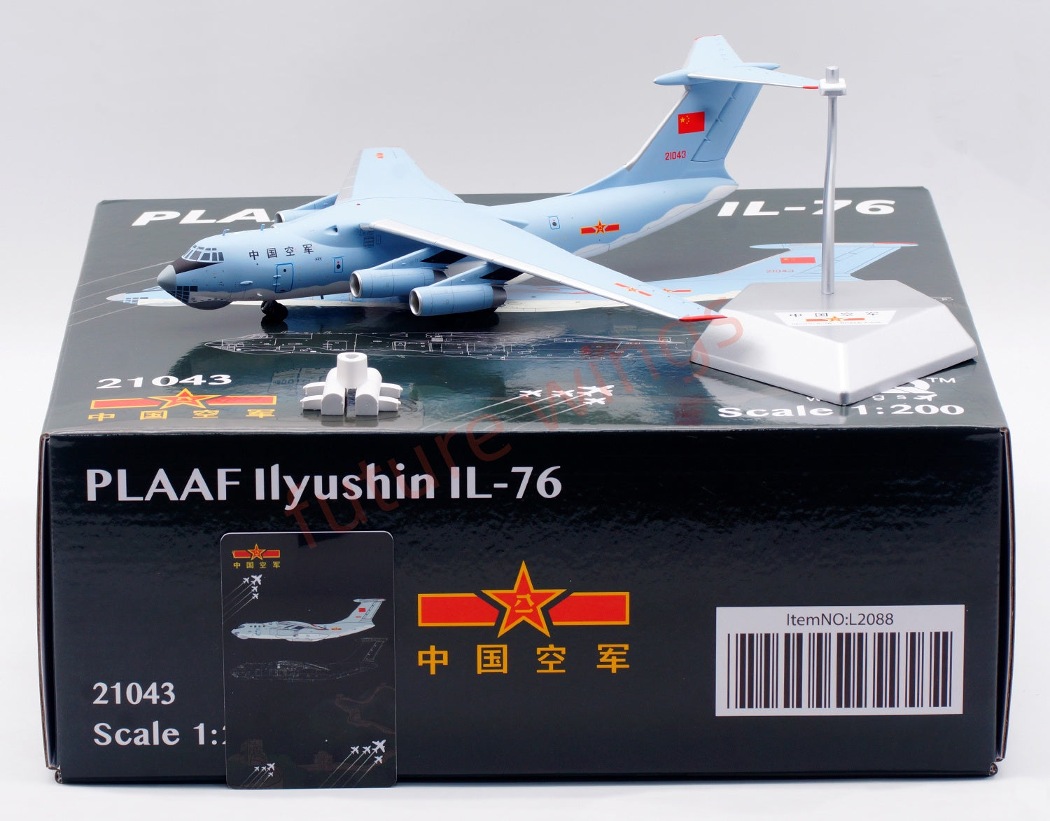 SQ Wings 1:200 IL-76 中国空軍 21043 1:200 SQ Wings PLAAF Ilyushin IL-76 21043 Diecast Aircraft
