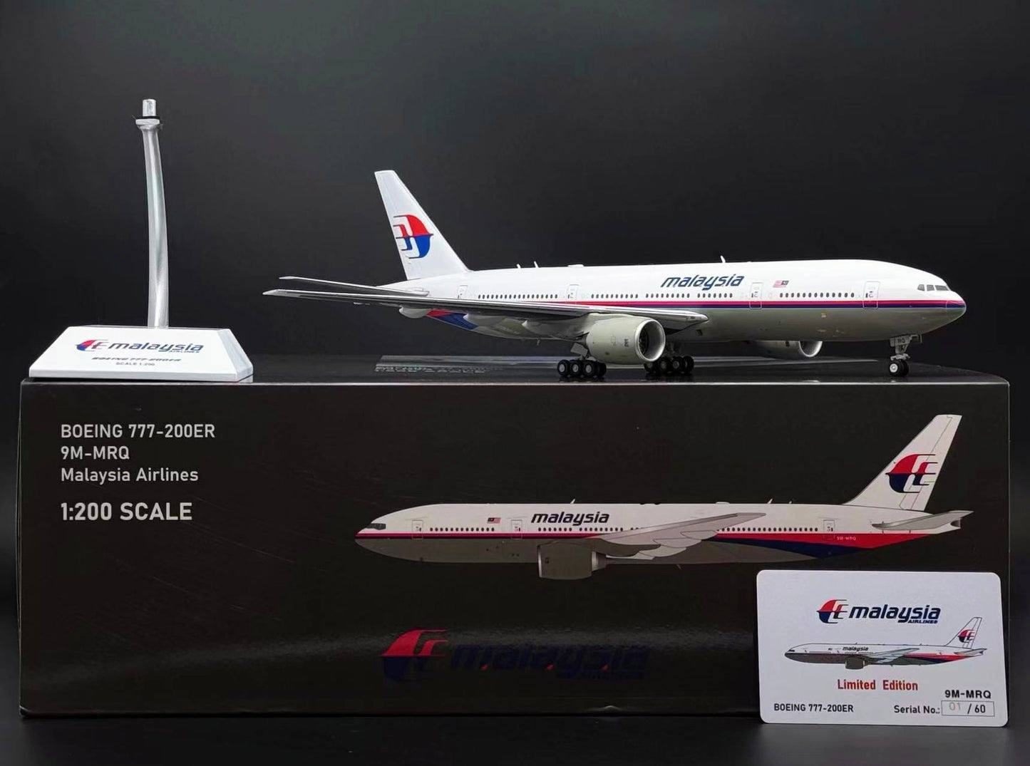 1:200 JC Wings* Malaysia Airlines B777-200ER 9M-MRQ Diecast Aircraft Model