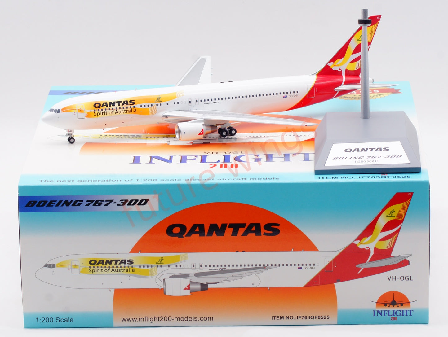 1:200 InFlight200 Qantas Airways B767-300 VH-OGL Diecast Aircraft Model