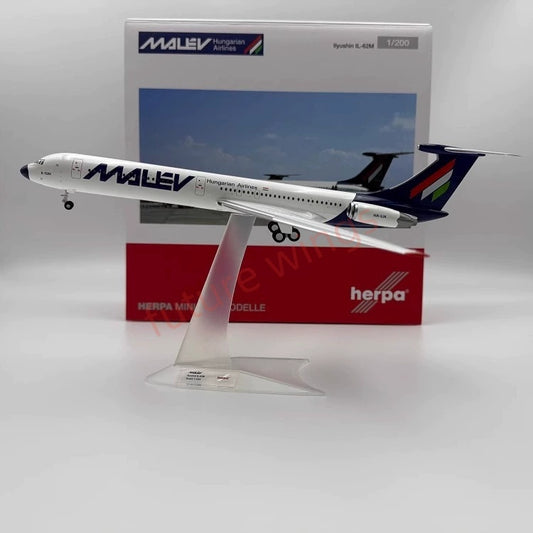 1:200 Herpa Wings Malév/Lot/Ukraine/Interflug Ilyushin IL-62M Diecast Aircraft Model