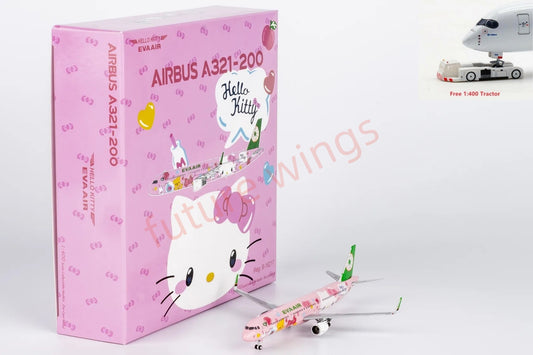 1:400 NG Models NG13123 EVA Air A321 B-16217 KITTY Aircraft Model+Free Tractor