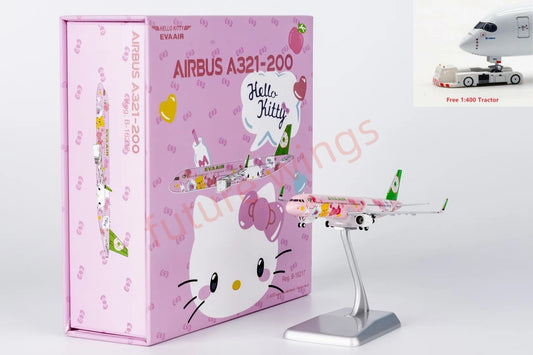 1:400 NG Models NG13122 EVA Air A321 B-16217 KITTY "Luxury Package"Aircraft Model+Free Tractor