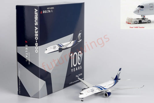 1:400 NG Models NG39106 Delta Airlines A350-900 N527DN "100Years" Aircraft Model+Free Tractor