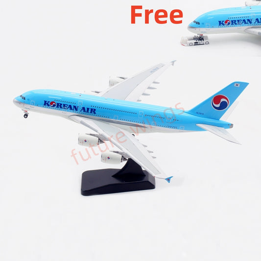 1:400 Aviation400 Korean Air A380 HL7619 Aircraft Model Free Tractor+Stand