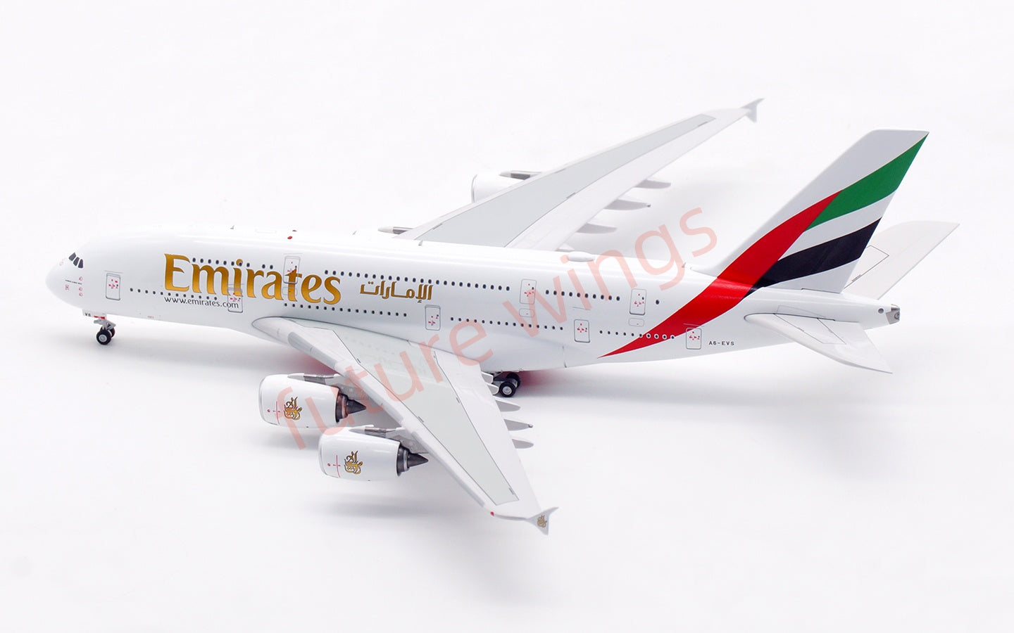 1:400 Aviation400 Emirates Airways A380 A6-EVS Aircraft Model Free Tractor+Stand