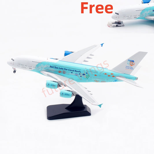 1:400 Aviation400 Hifly A380 9H-MIP Aircraft Model Free Tractor+Stand
