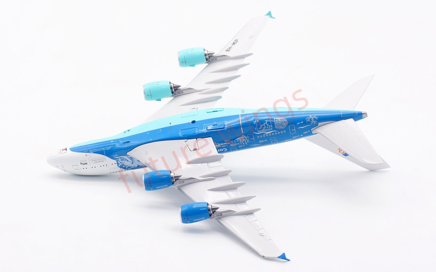 1:400 Aviation400 Hifly A380 9H-MIP Aircraft Model Free Tractor+Stand