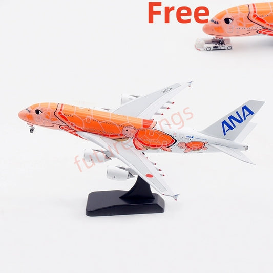 1:400 Aviation400 ANA A380 JA383A Aircraft Model Free Tractor+Stand