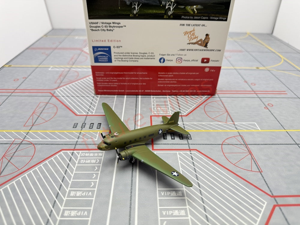 1:200 Herpa Wings 572706 USAF Douglas C-53  41-20095 Diecast Aircraft Model