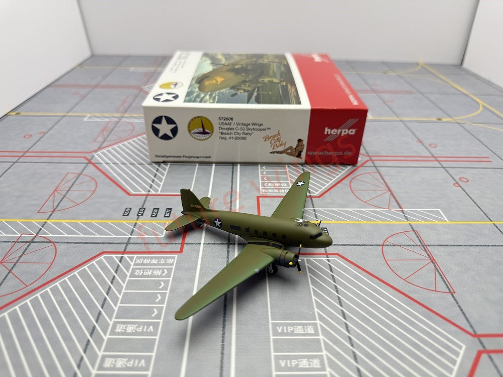 1:200 Herpa Wings 572706 USAF Douglas C-53  41-20095 Diecast Aircraft Model