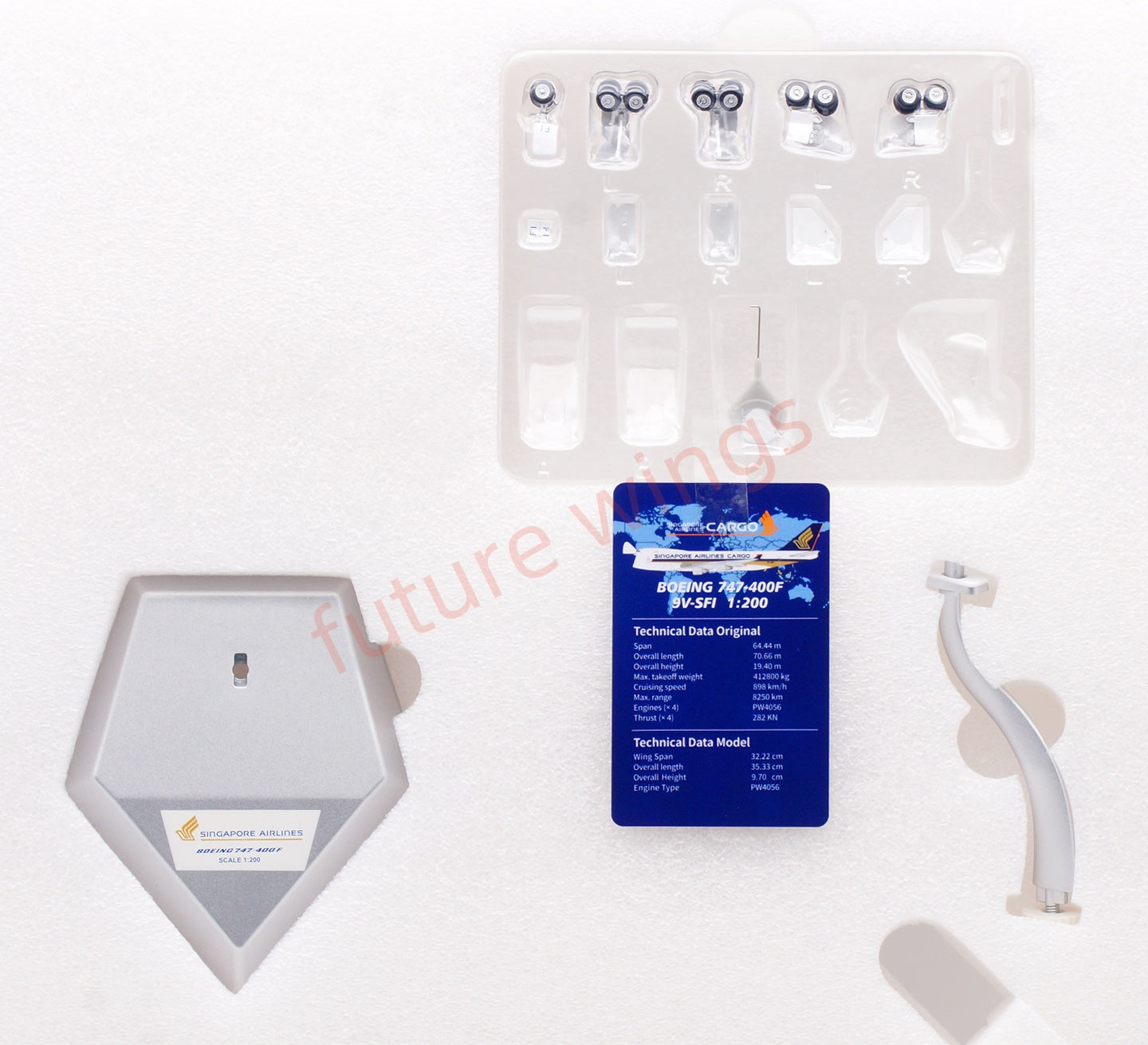 1:200 SQ Wings  Singapore Airlines Cargo B747-400F 9V-SFI Diecast Aircraft Model