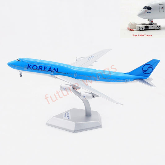 1:400 HX Models Korean Air B747-8 HL7638 Aircraft Model Free Tractor+Stand