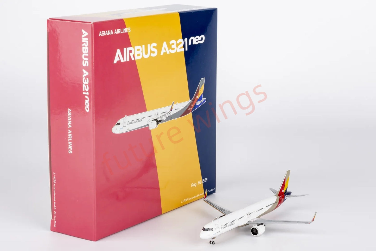 1:400 NG Models NG13129 Asiana Airlines A321neo HL8586 Aircraft Model+Free Tractor