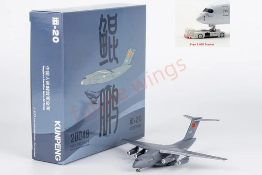 1:400 NG Lite PLA048 China Air Force Y-20 "KunPeng" 20048 Transport Aircraft Model+Free Tractor