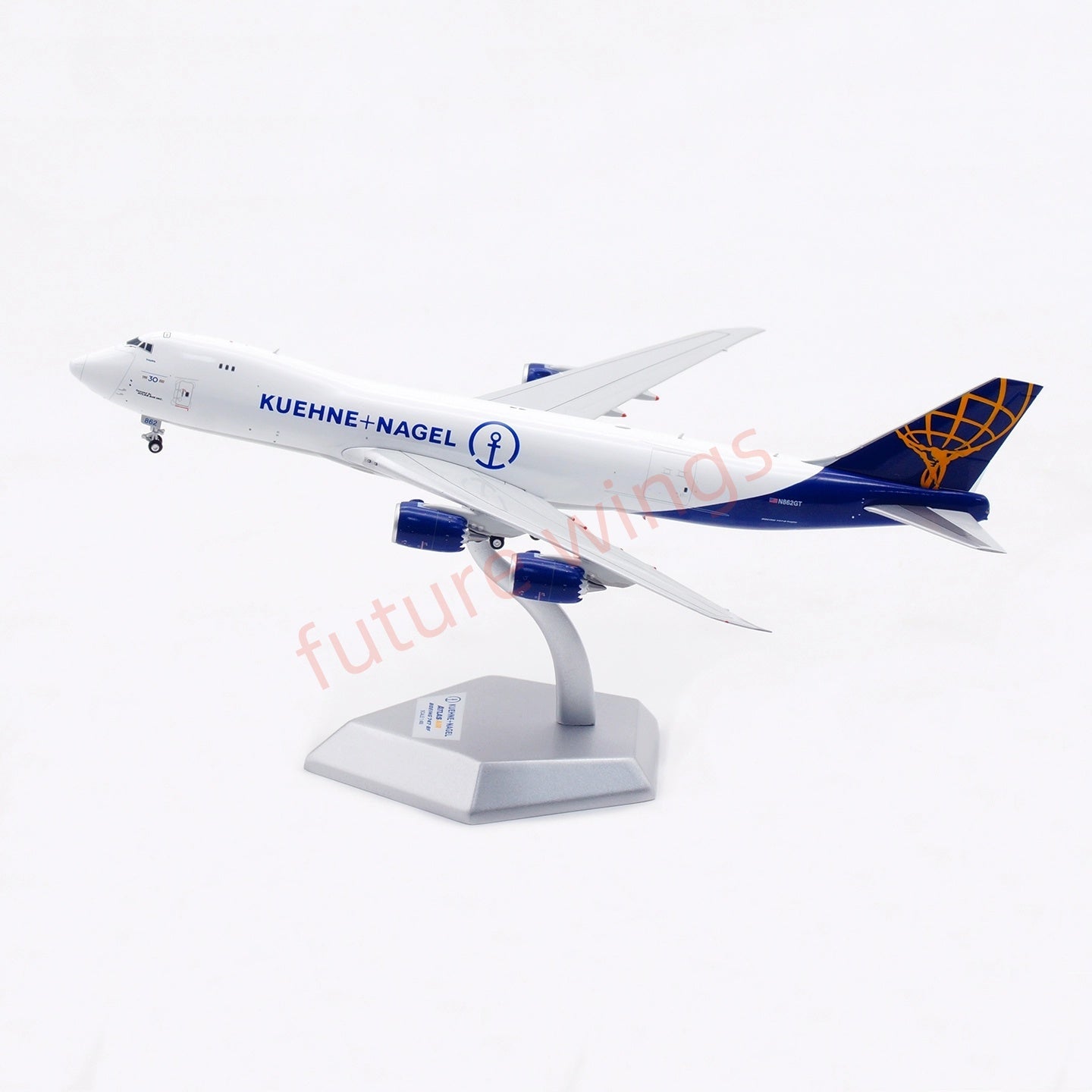 1:400 HX Models Atlas Air B747-8F N862GT Aircraft Model Free Tractor +Stand