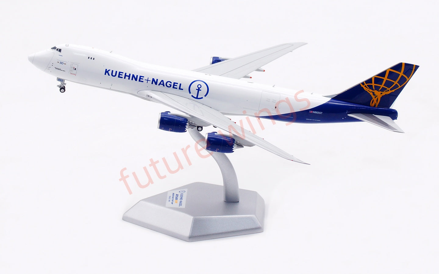 1:400 HX Models Atlas Air B747-8F N862GT Aircraft Model Free Tractor +Stand