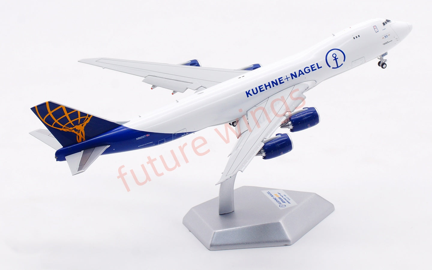 1:400 HX Models Atlas Air B747-8F N862GT Aircraft Model Free Tractor +Stand