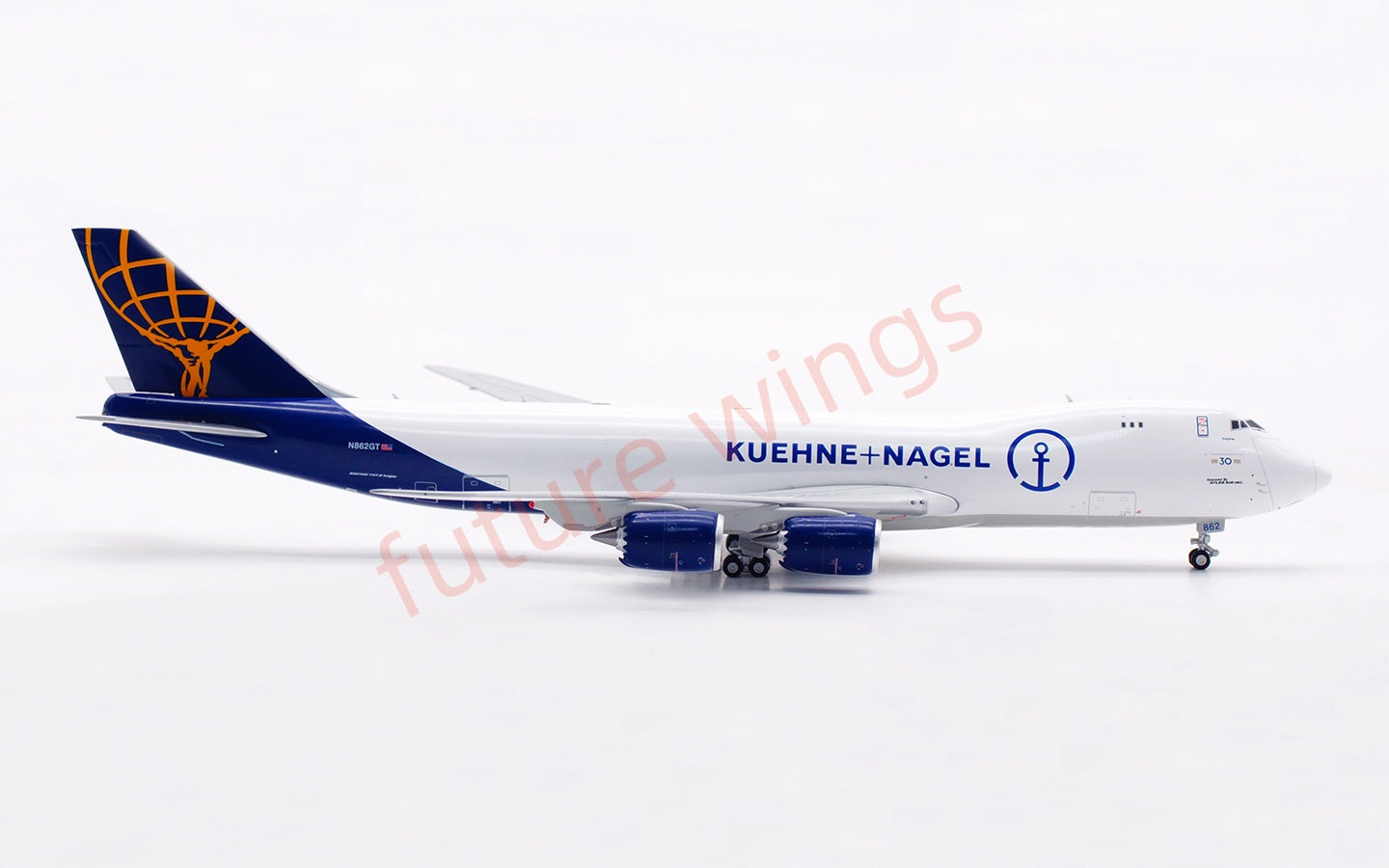 1:400 HX Models Atlas Air B747-8F N862GT Aircraft Model Free Tractor +Stand
