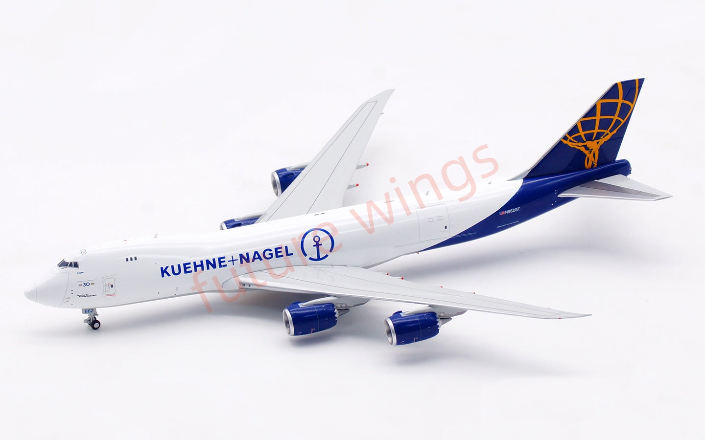 1:400 HX Models Atlas Air B747-8F N862GT Aircraft Model Free Tractor +Stand