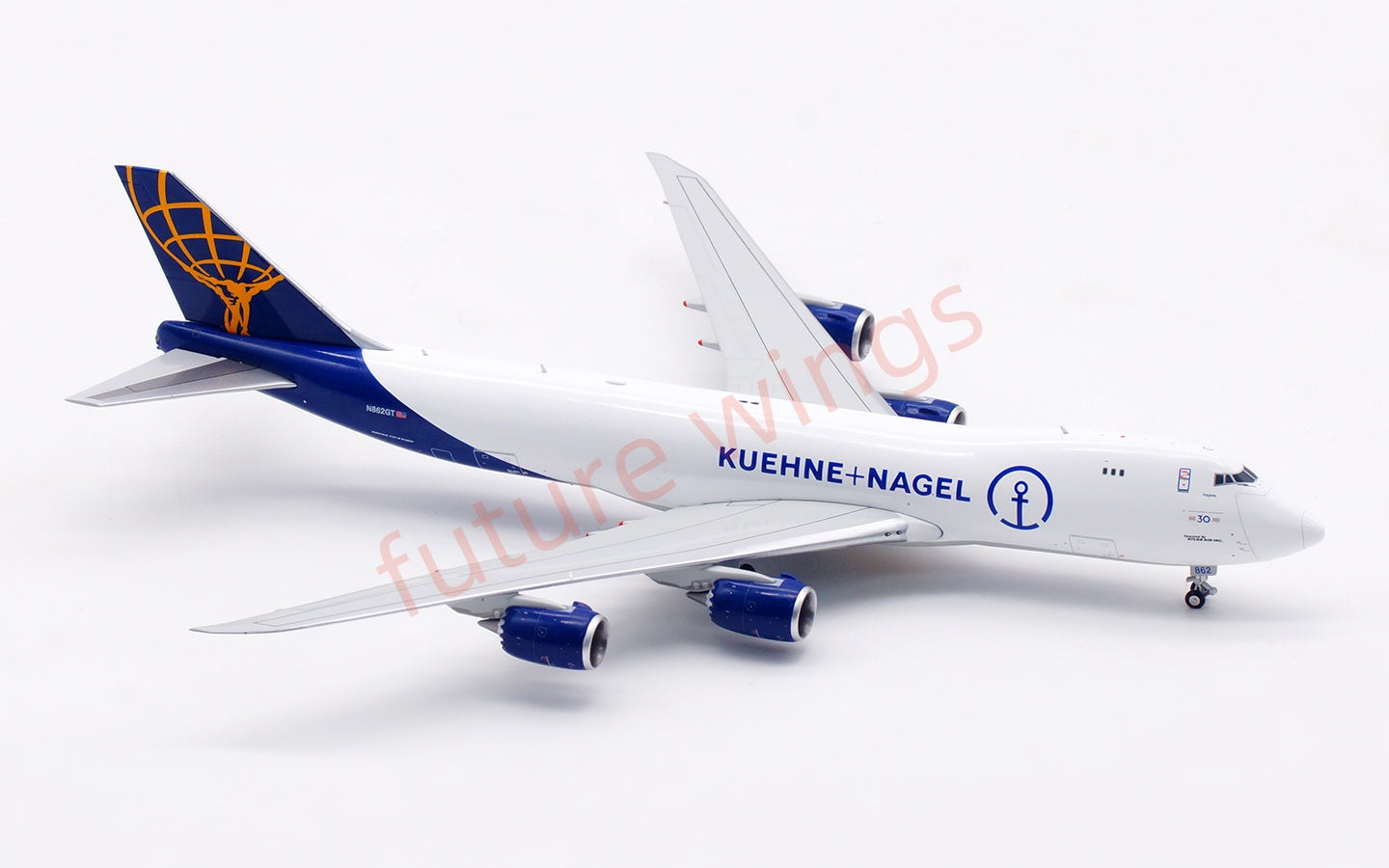 1:400 HX Models Atlas Air B747-8F N862GT Aircraft Model Free Tractor +Stand