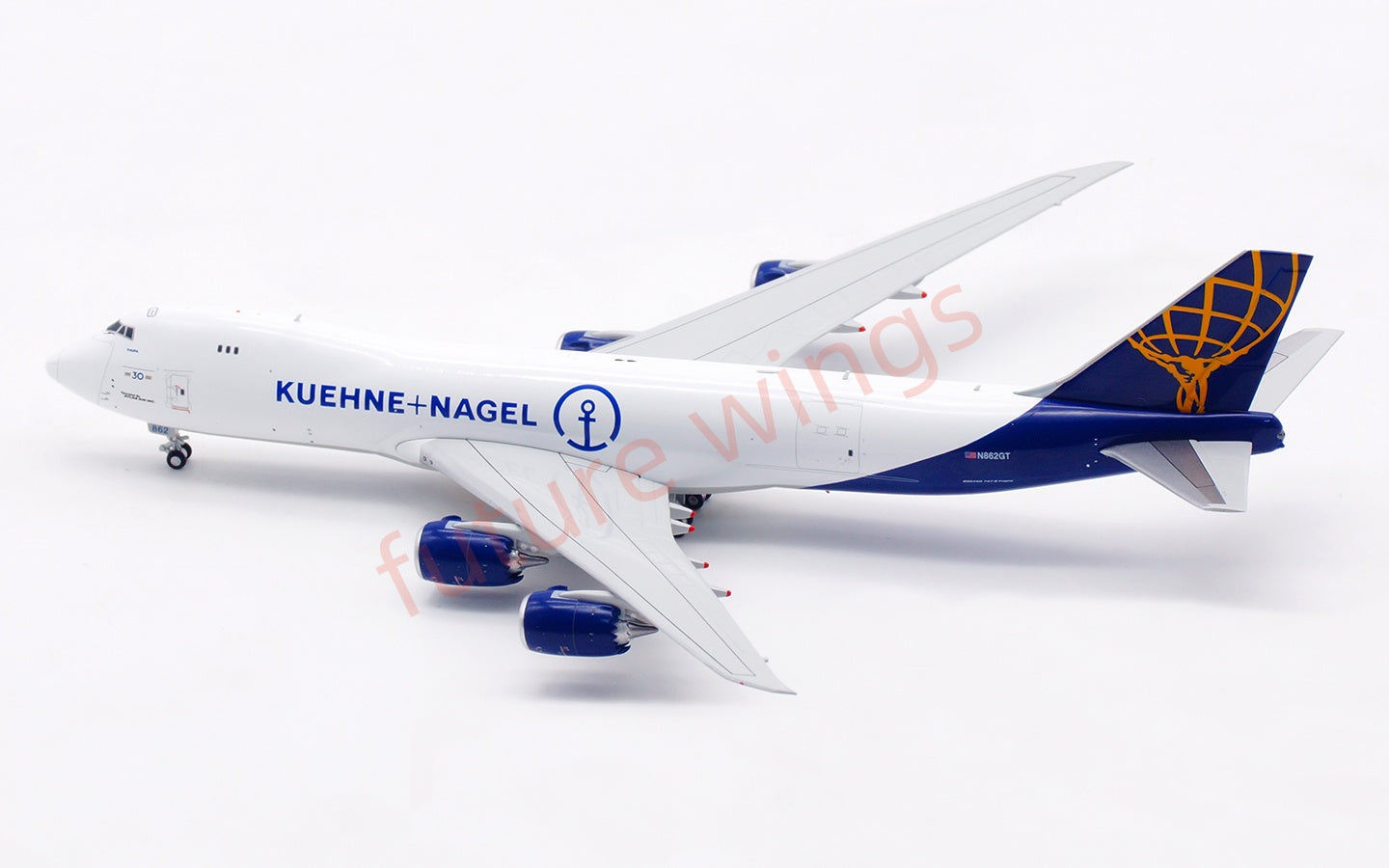 1:400 HX Models Atlas Air B747-8F N862GT Aircraft Model Free Tractor +Stand