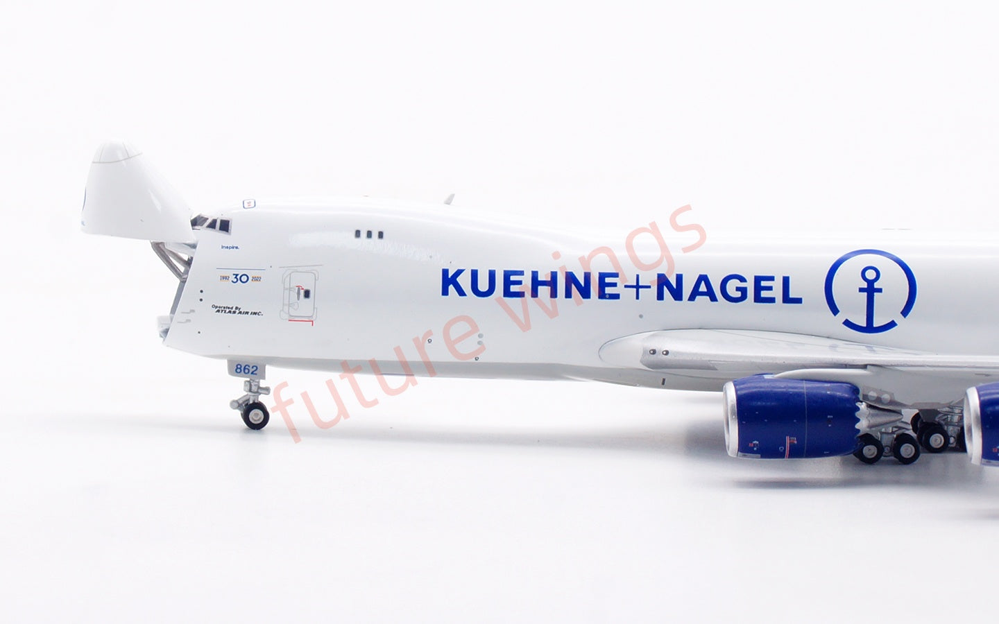 1:400 HX Models Atlas Air B747-8F N862GT Aircraft Model Free Tractor +Stand