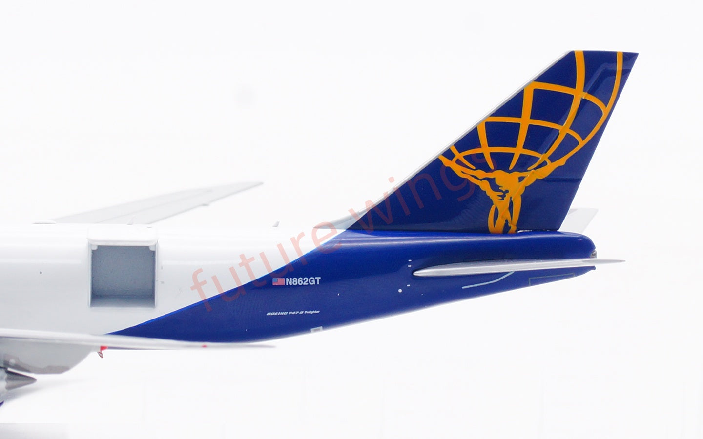 1:400 HX Models Atlas Air B747-8F N862GT Aircraft Model Free Tractor +Stand