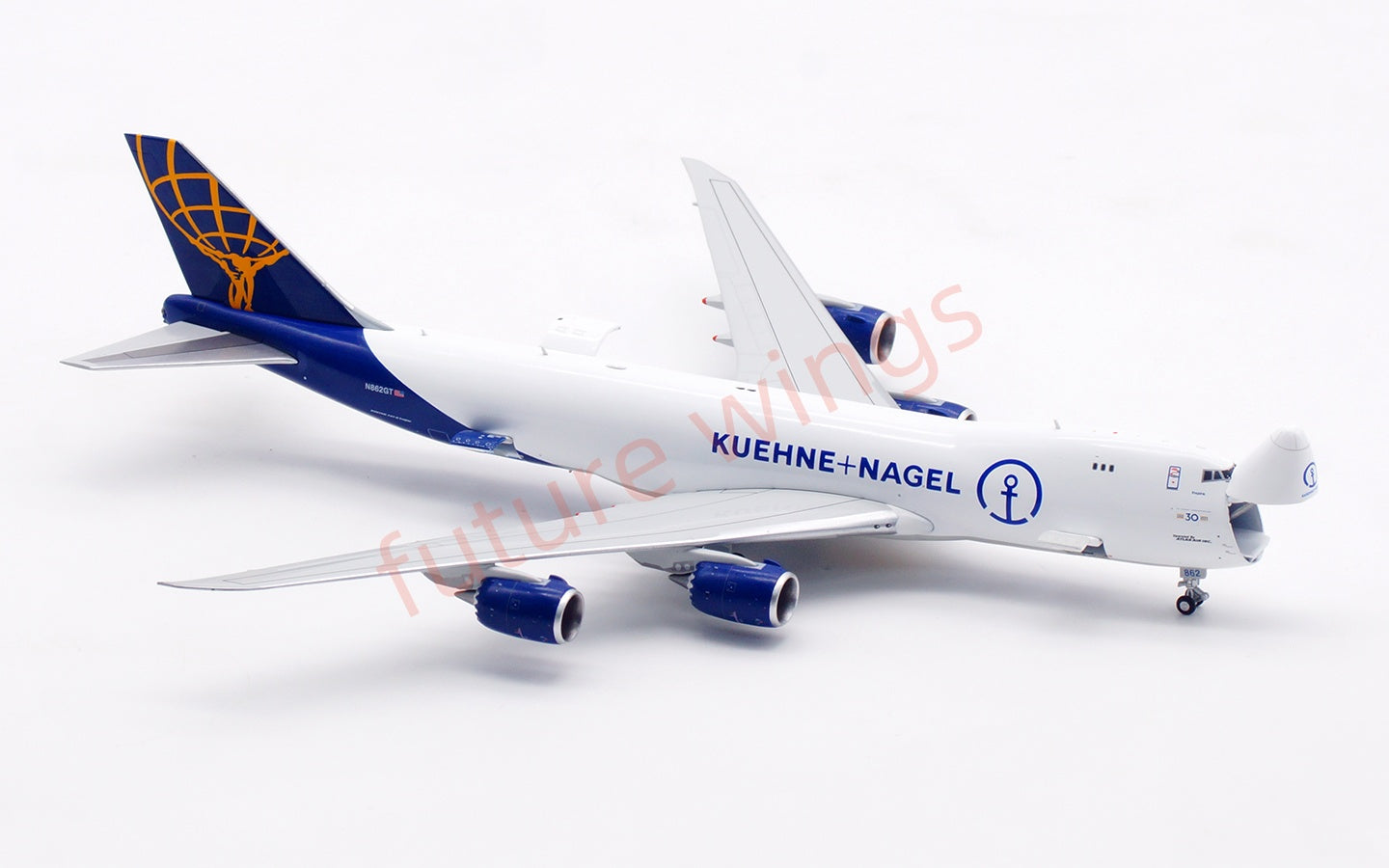 1:400 HX Models Atlas Air B747-8F N862GT Aircraft Model Free Tractor +Stand