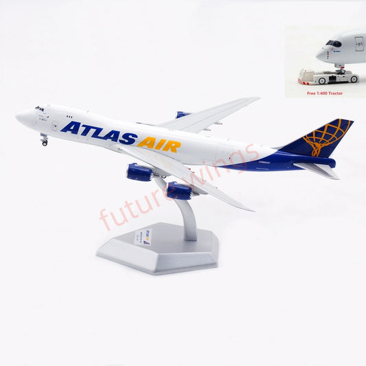 1:400 HX Models Atlas Air B747-8F N860GT Aircraft Model Free Tractor +Stand