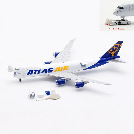 1:400 HX Models Atlas Air B747-8F N861GT “30th Years” Aircraft Model Free Tractor +Stand