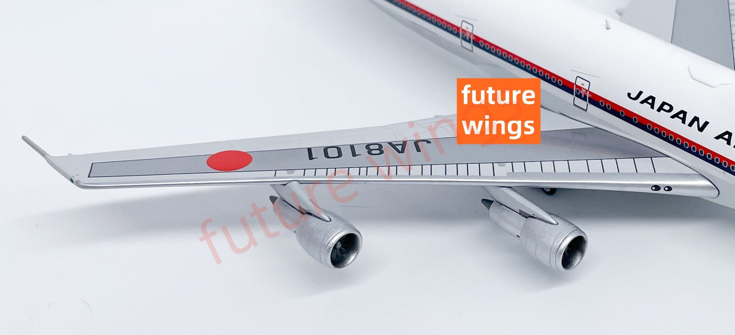 1:400 HX Models Japan Airlines B747-100 JA8101 Aircraft Model With Stand+Free Tractor