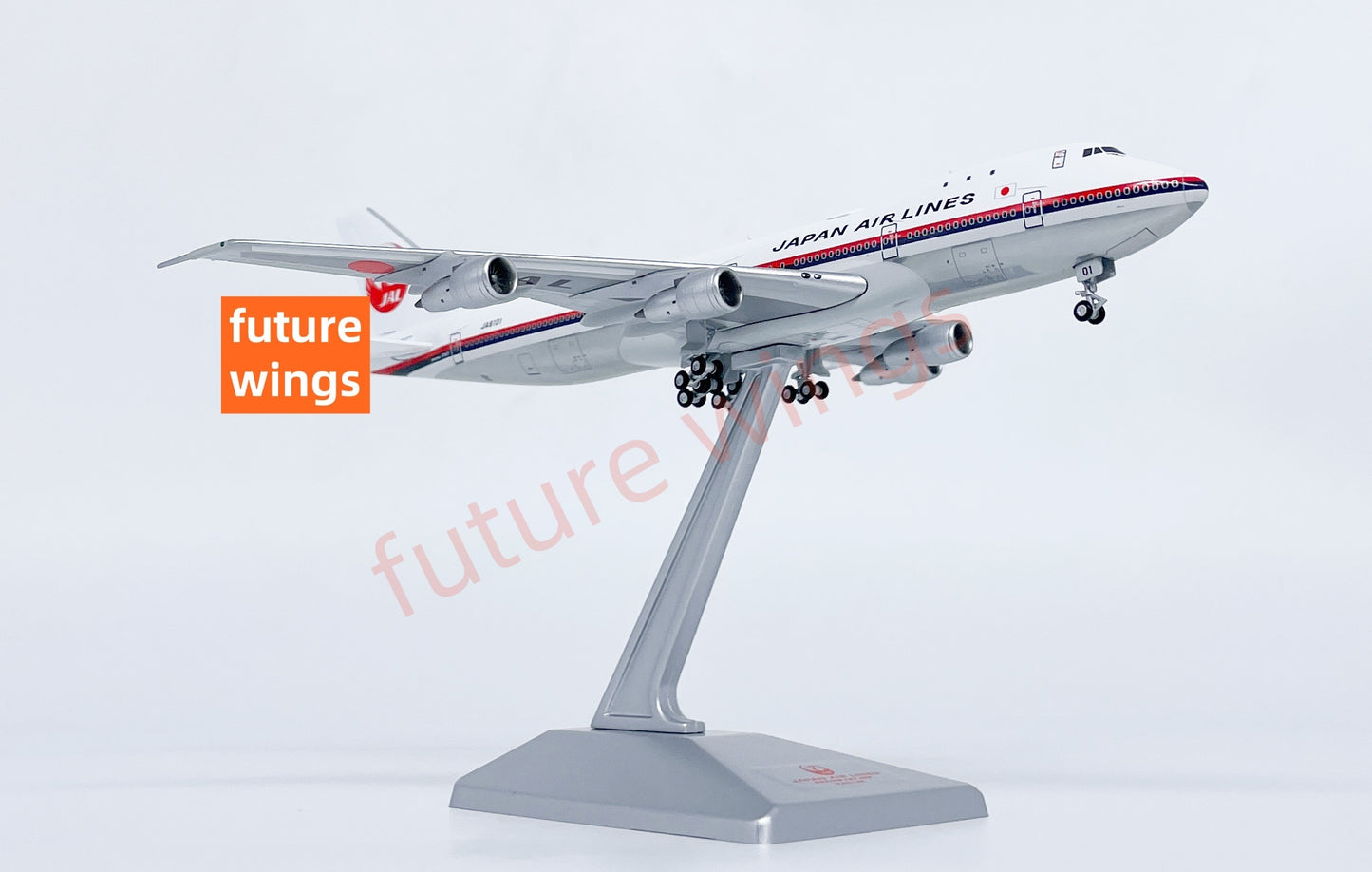 1:400 HX Models Japan Airlines B747-100 JA8101 Aircraft Model With Stand+Free Tractor