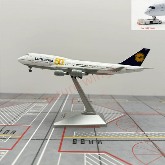 1:400 YY Wings Lufthansa Airlines Boeing 747-8 D-ABVH "50Years" Aircraft Model+Free Tractor