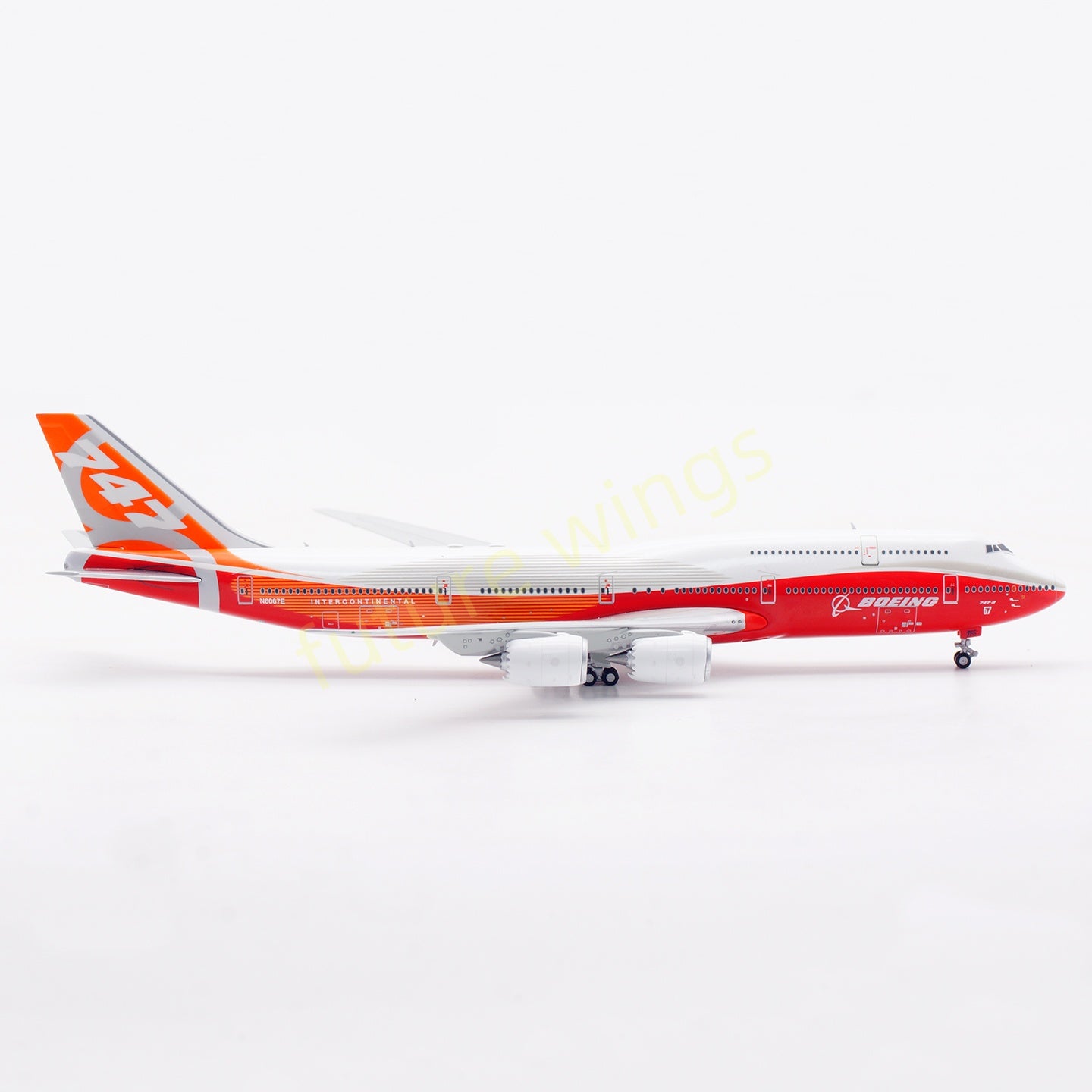 1:400 HX Models Boeing B747-8 N6067E Aircraft Model With Stand+Free Tractor