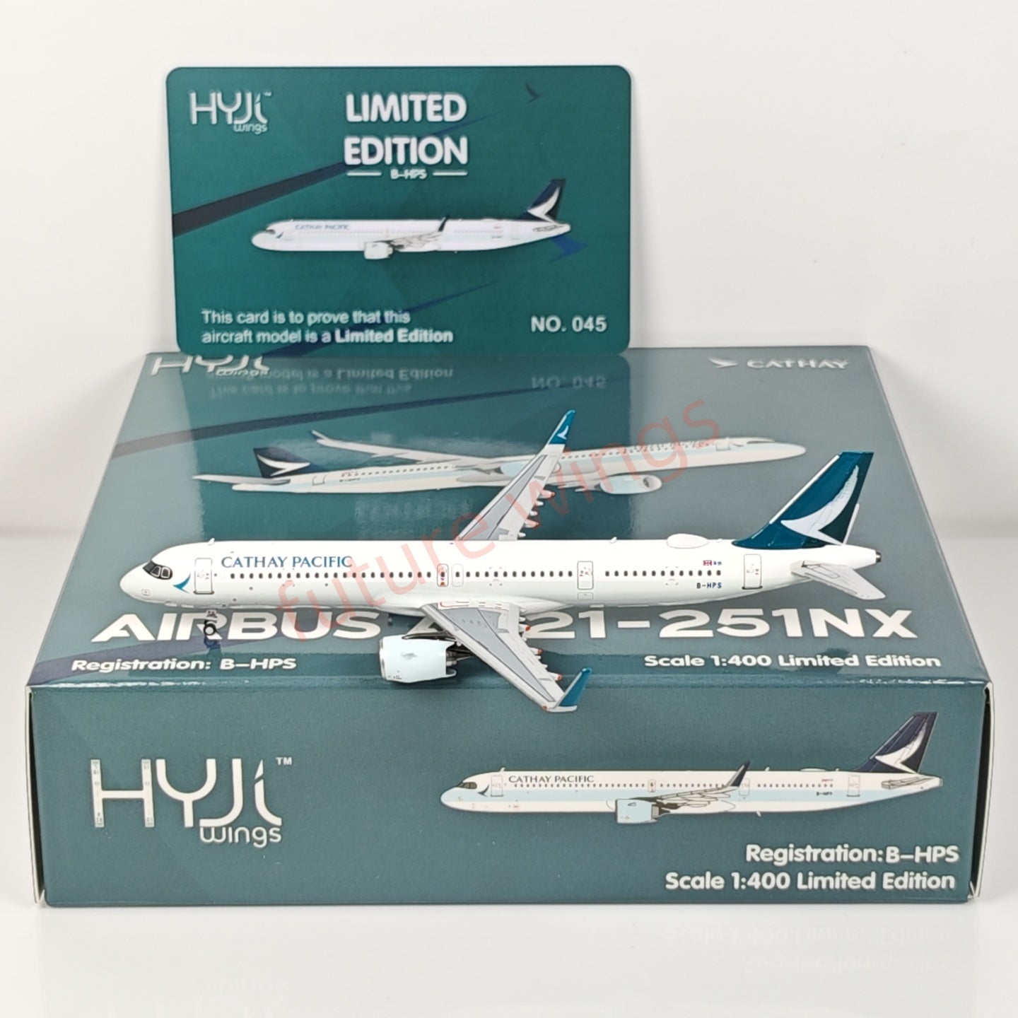 1:400 HYJL Wings Cathay Pacific Airbus A321neo B-HPS Aircraft Model+Free Tractor