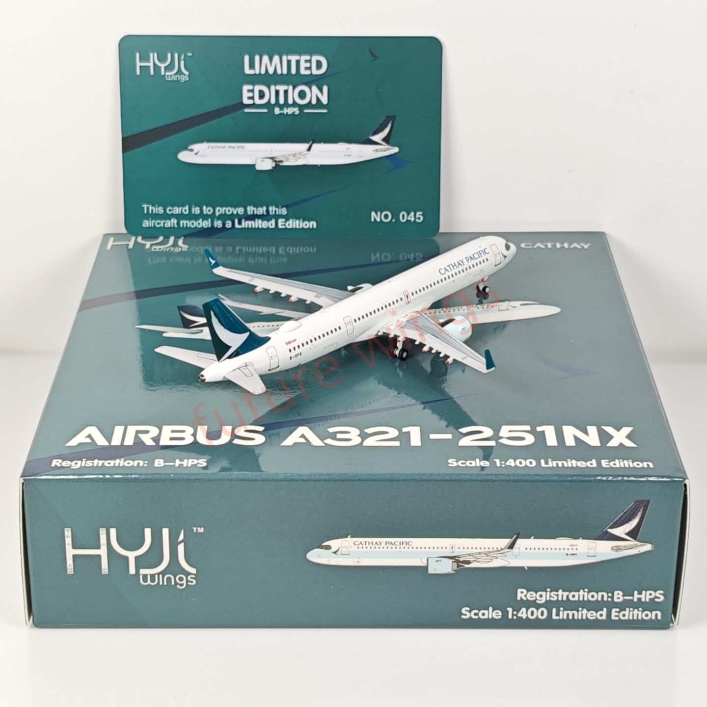 1:400 HYJL Wings Cathay Pacific Airbus A321neo B-HPS Aircraft Model+Free Tractor