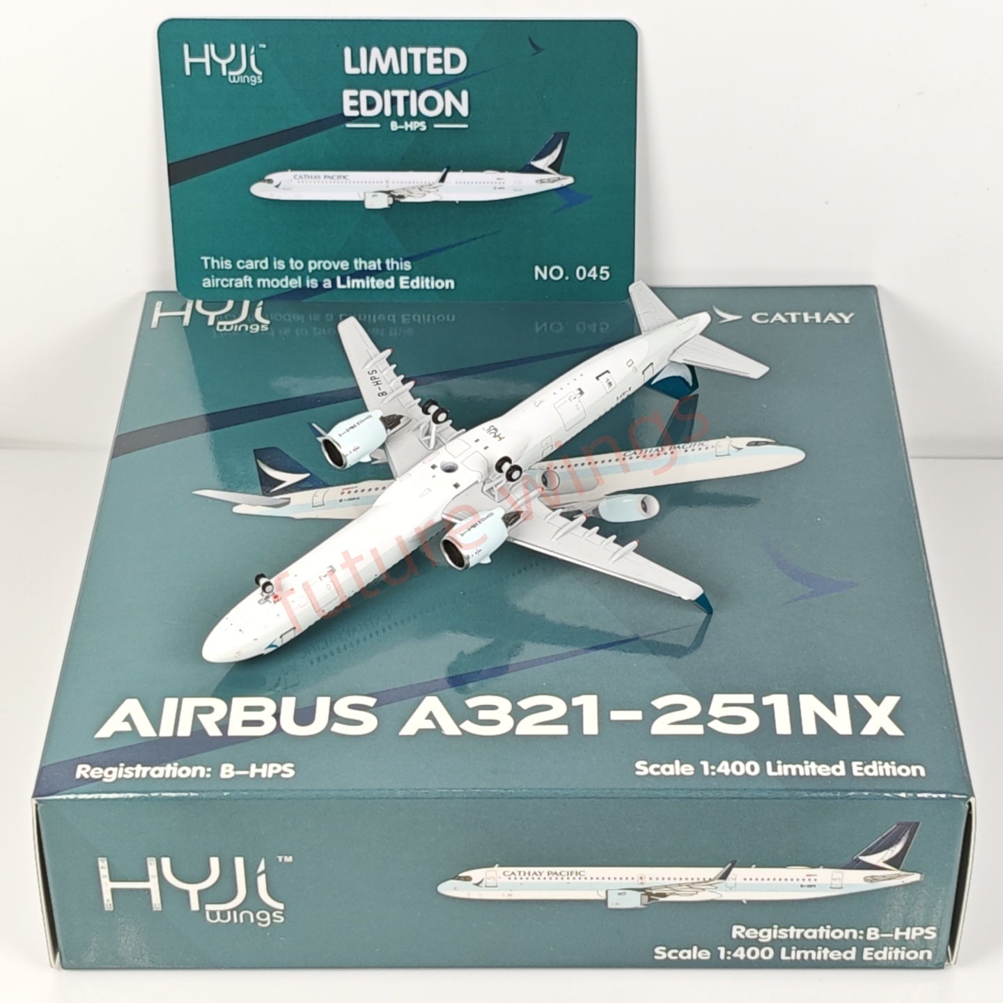 1:400 HYJL Wings Cathay Pacific Airbus A321neo B-HPS Aircraft Model+Free Tractor