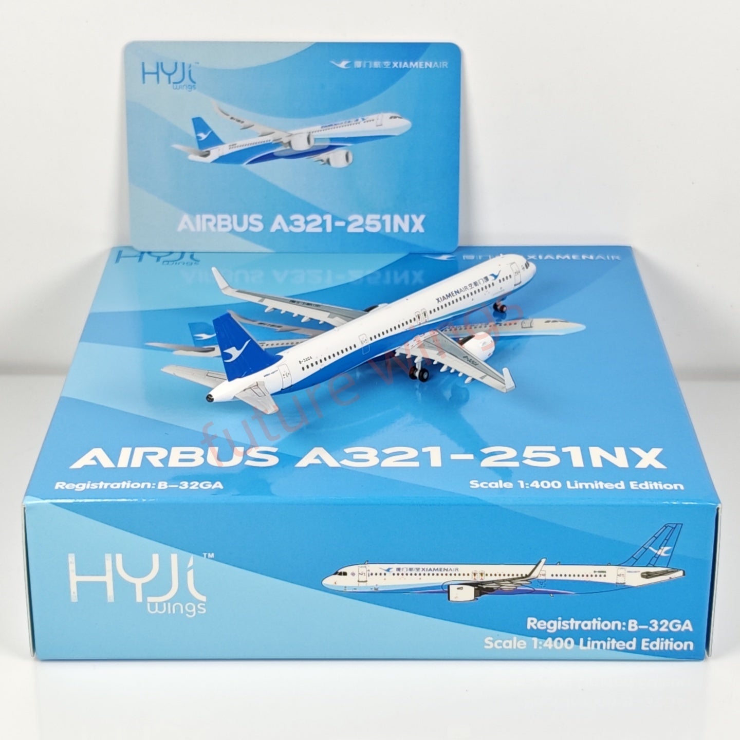 1:400 HYJL Wings Xiamen Airlines A321 B-32GA Aircraft Model+Free Tractor