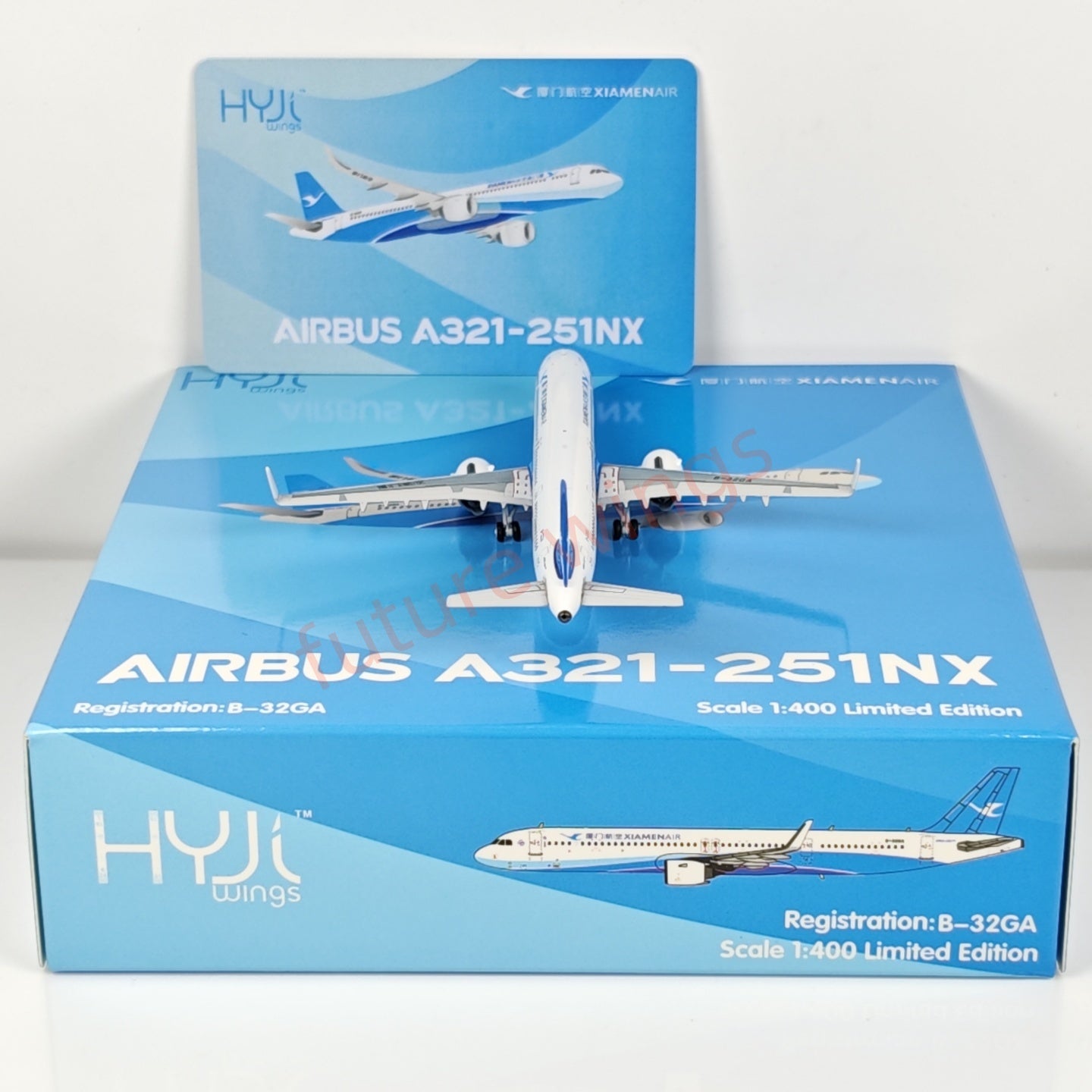 1:400 HYJL Wings Xiamen Airlines A321 B-32GA Aircraft Model+Free Tractor
