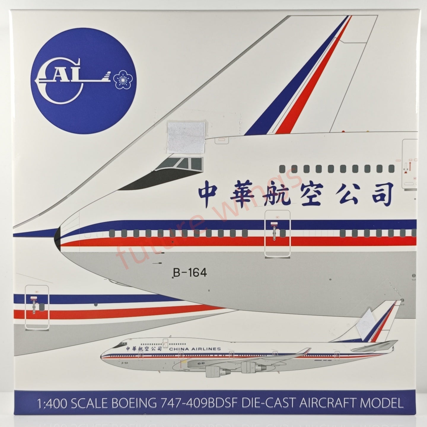 1:400 ALB ALB4CI164 China Airlines B747-409BDSF B-164 Aircraft Model+Free Tractor
