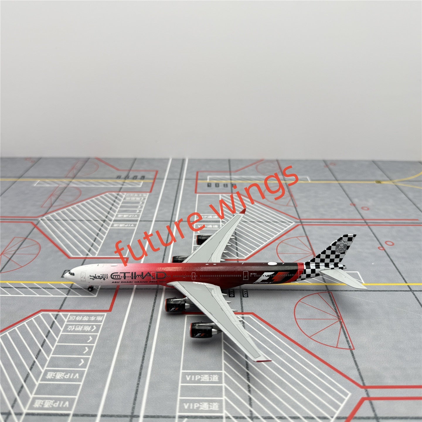1:400 YY Wings Etihad Airways A340-600 A6-EHJ Aircraft Model+Free Tractor
