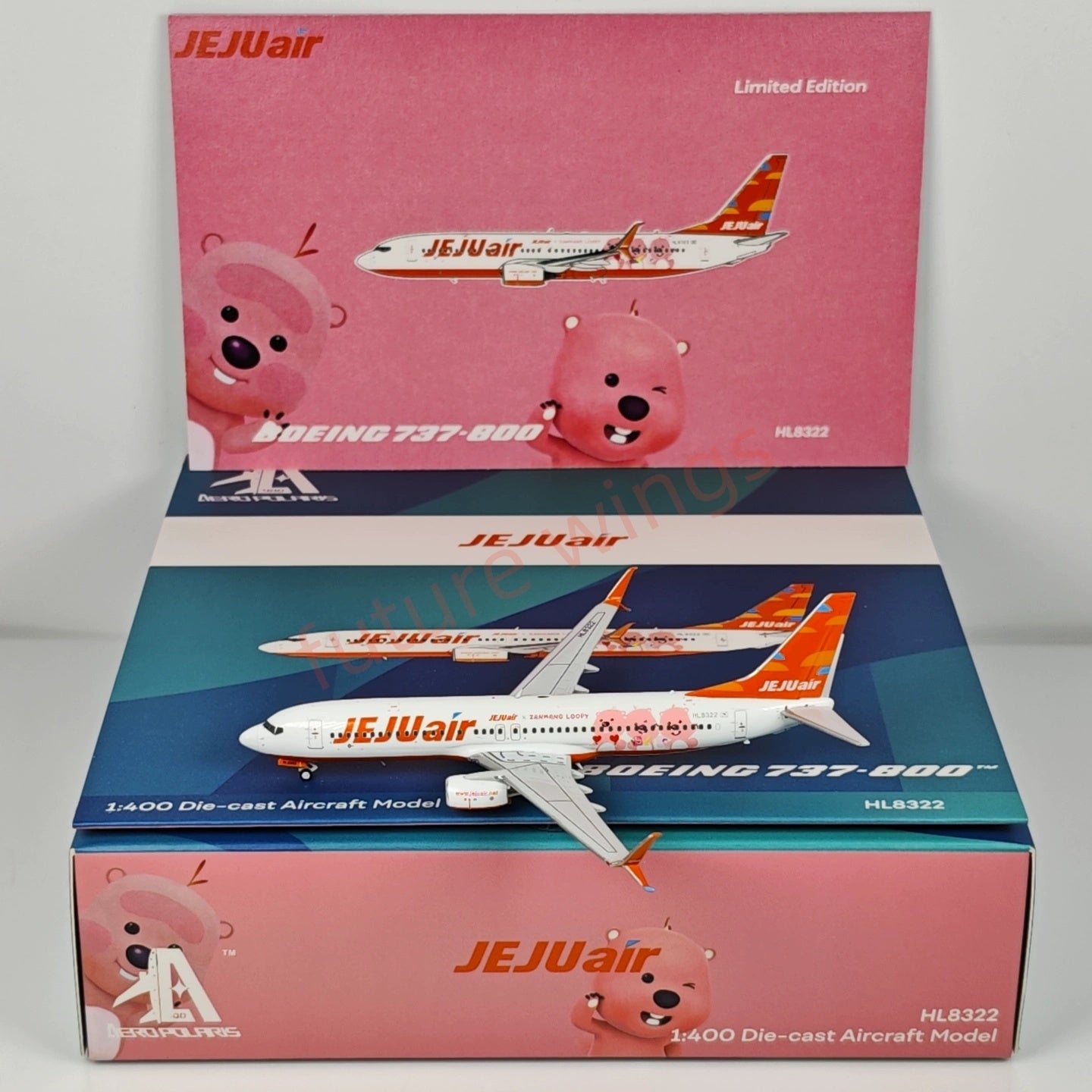 1:400 AeroPolaris JEJU Air B737-800 HL8322 Aircraft Model+Free Tractor