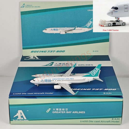 1:400 AeroPolaris Greater Bay Airlines B737-800 B-KJH Aircraft Model+Free Tractor