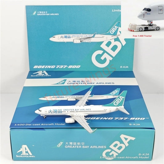 1:400 AeroPolaris Greater Bay Airlines B737-800 B-KJA Aircraft Model+Free Tractor