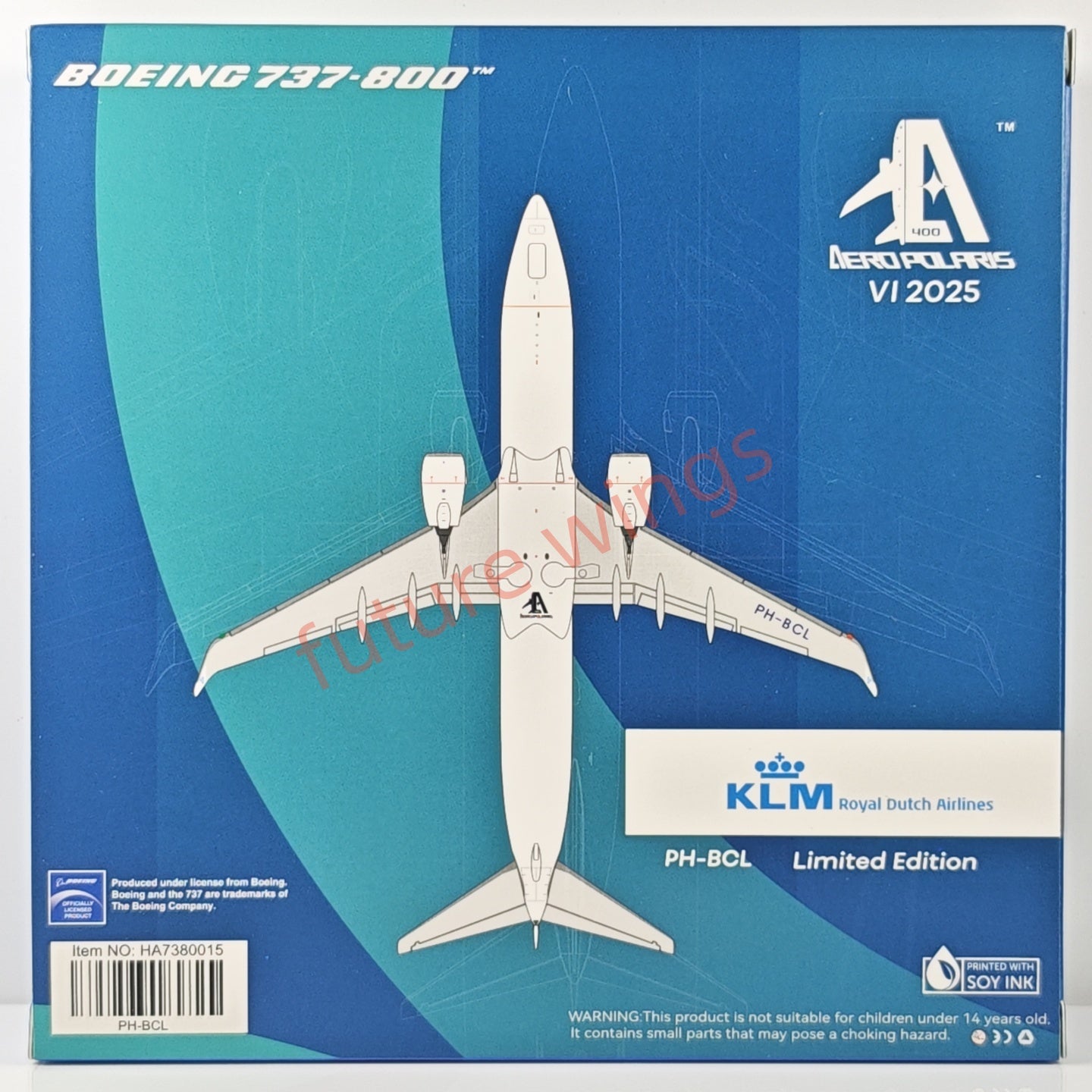 1:400 AeroPolaris KLM B737-800 PH-BCL Aircraft Model+Free Tractor