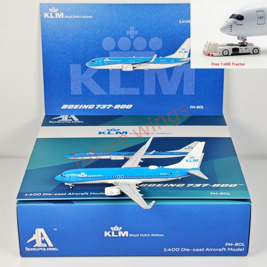 1:400 AeroPolaris KLM B737-800 PH-BCL Aircraft Model+Free Tractor