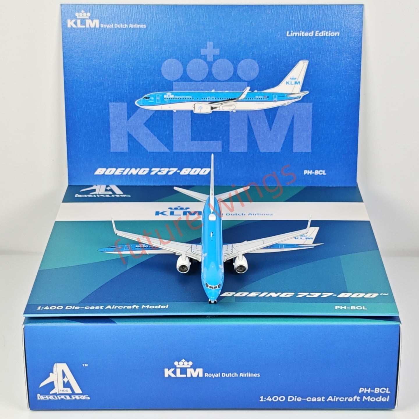 1:400 AeroPolaris KLM B737-800 PH-BCL Aircraft Model+Free Tractor