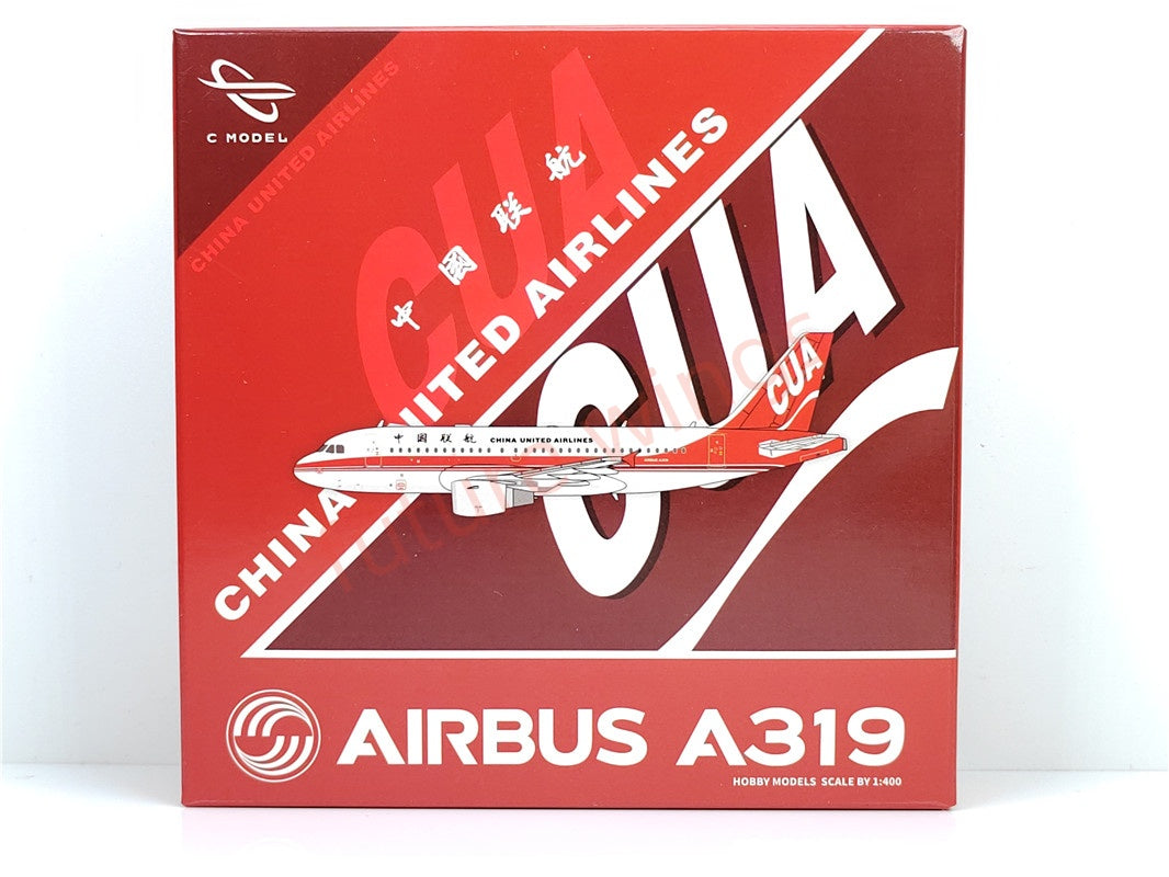 1:400 C model China United Airlines A319 B-4090 B-4091 B-4092 Aircraft Model+Free Tractor