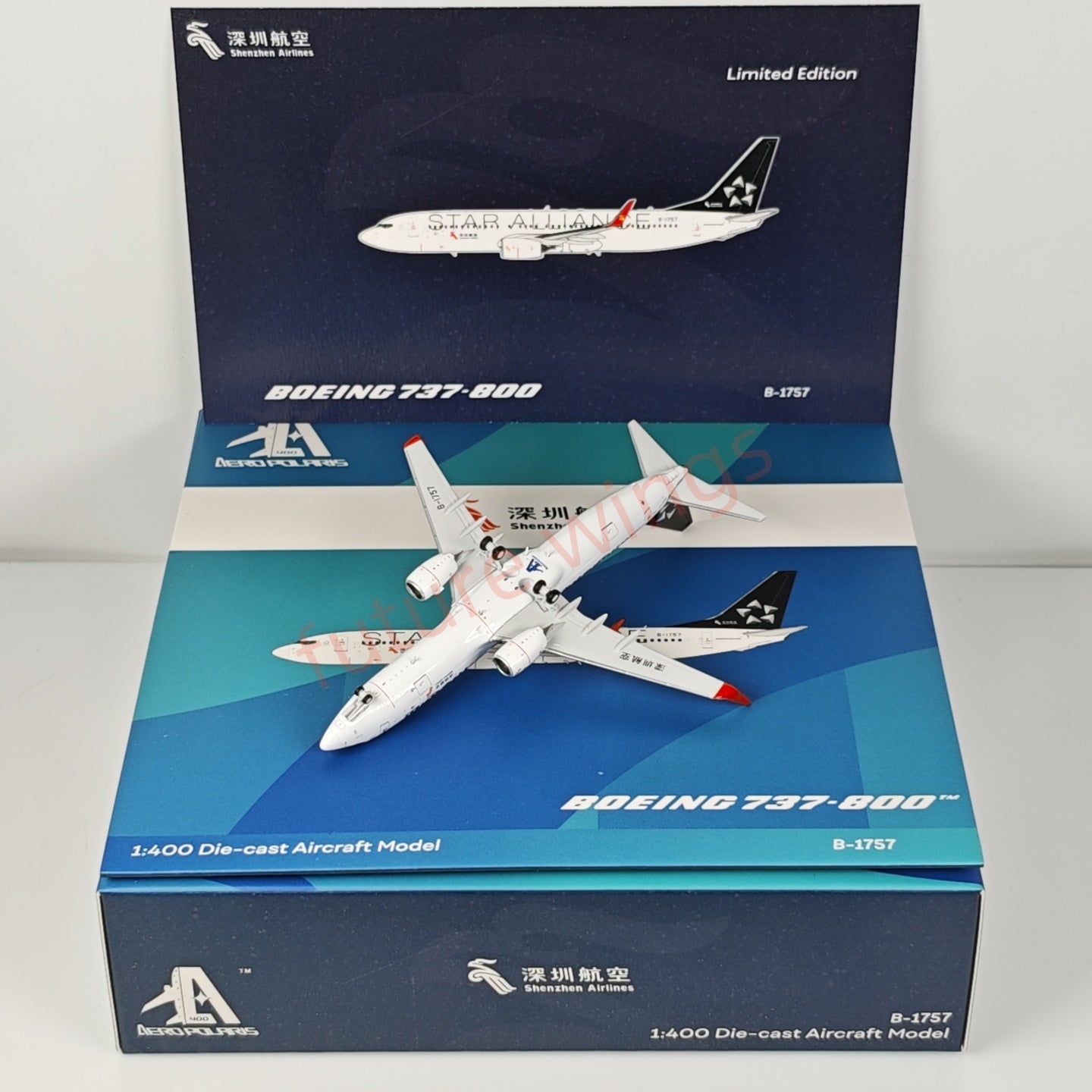1:400 AeroPolaris ShenZhen Airlines B737-800 B-1757 B-1758  “STAR ALLIANCE”Aircraft Model+Free Tracto
