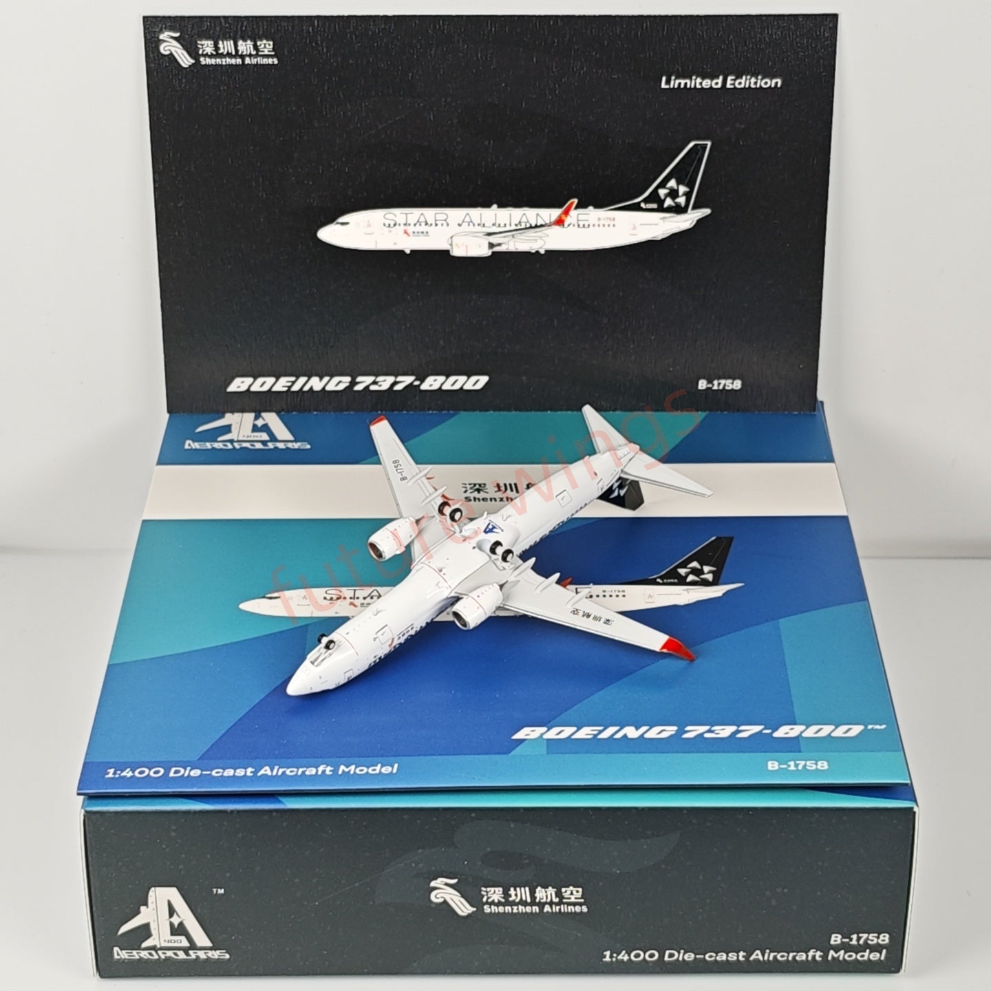 1:400 AeroPolaris ShenZhen Airlines B737-800 B-1757 B-1758  “STAR ALLIANCE”Aircraft Model+Free Tracto